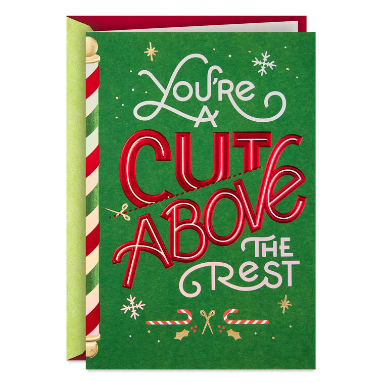 A Cut Above the Rest Christmas Card for Hairstylist