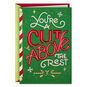 Red and Green Barber Pole Christmas Card for Hairstylist Card Front image number 1