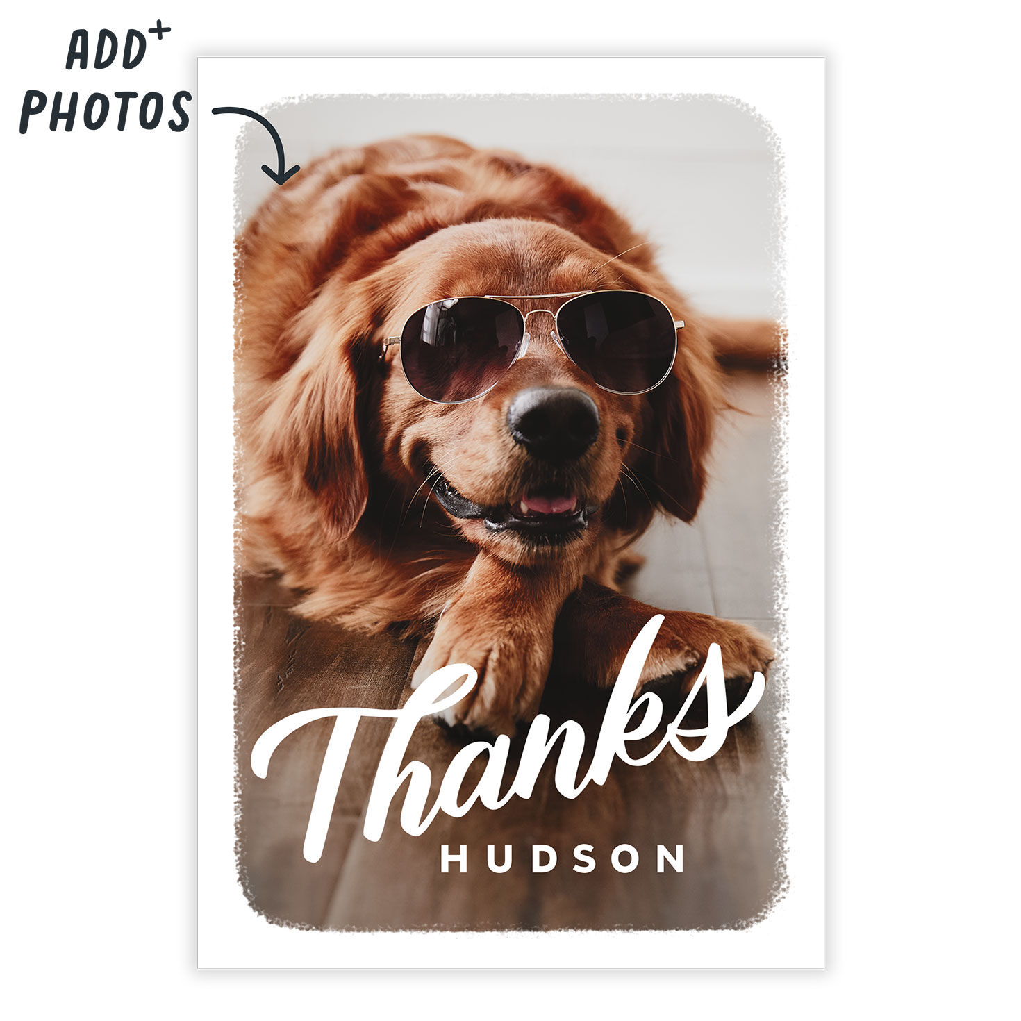 Personalized White Outline Thank-You Photo Card  image number 2