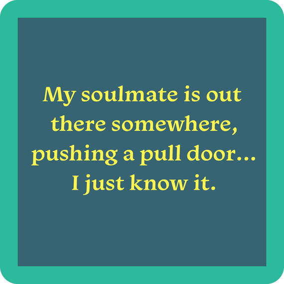 Drinks on Me Soulmate Funny Coaster, , large image number 1