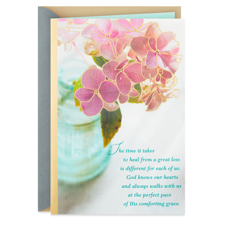 God Walks With Us Religious Sympathy Card