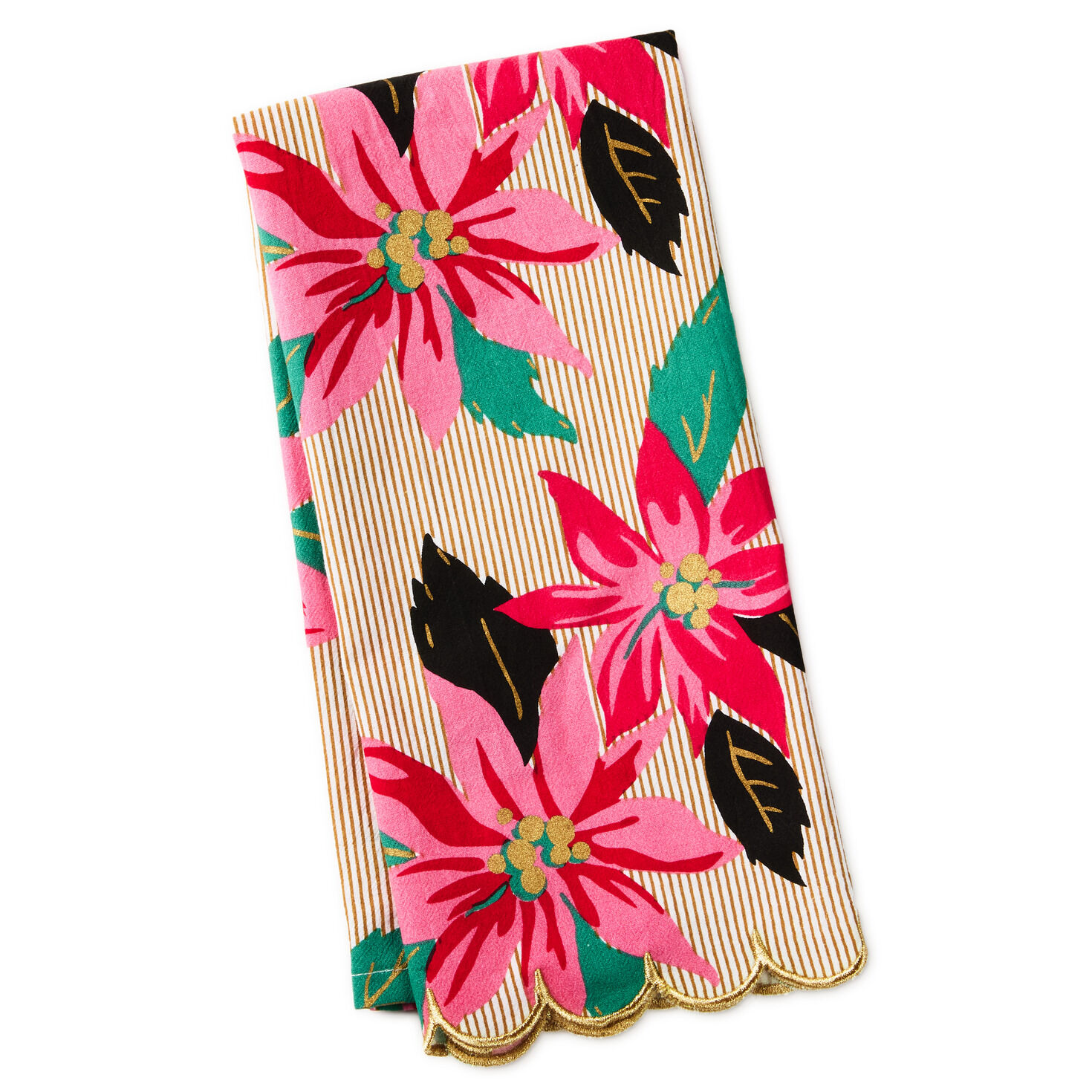 Lacey Chabert Collection Vibrant Poinsettias Tea Towel, 18x26