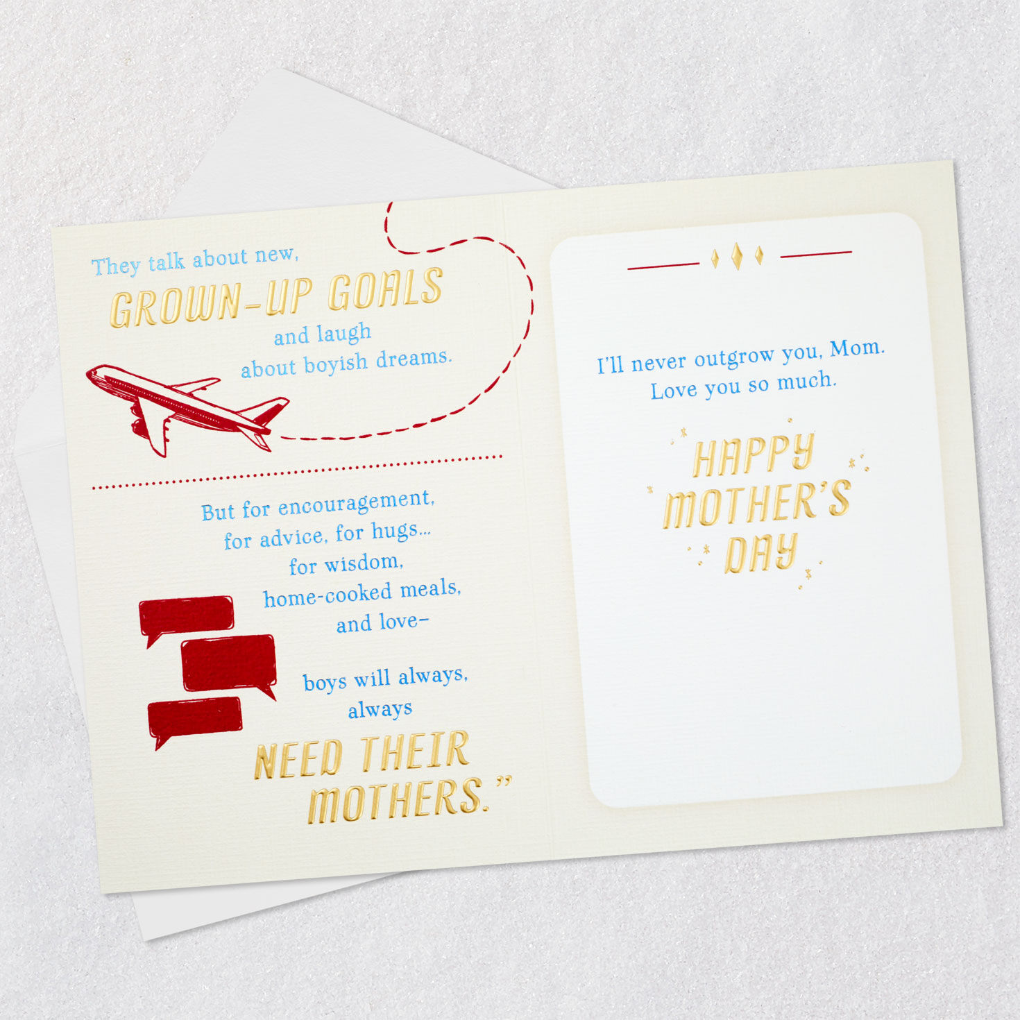 Childhood Toys Mom Mother's Day Card From Son open card with envelope image number 4