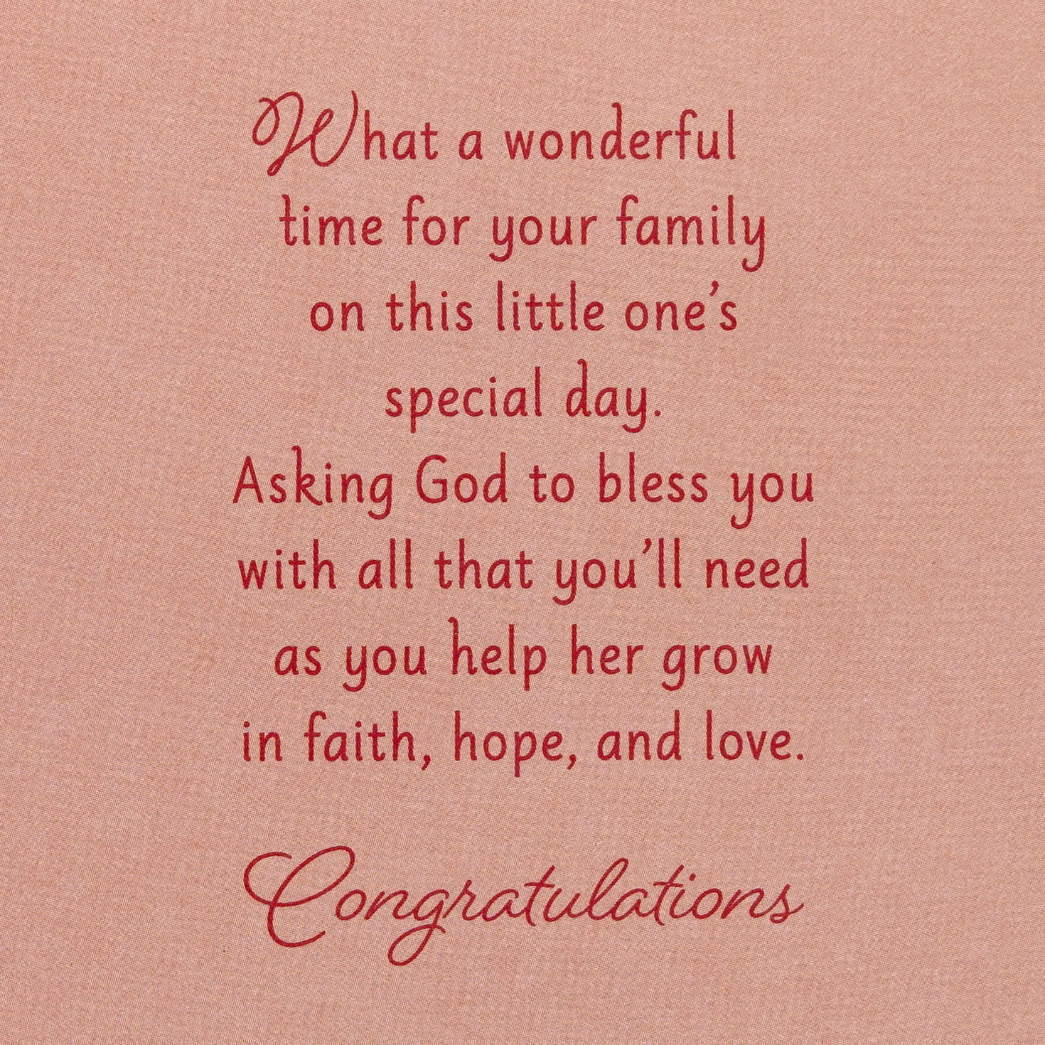 Lamb and Flowers Baby Girl Baptism Card  image number 2