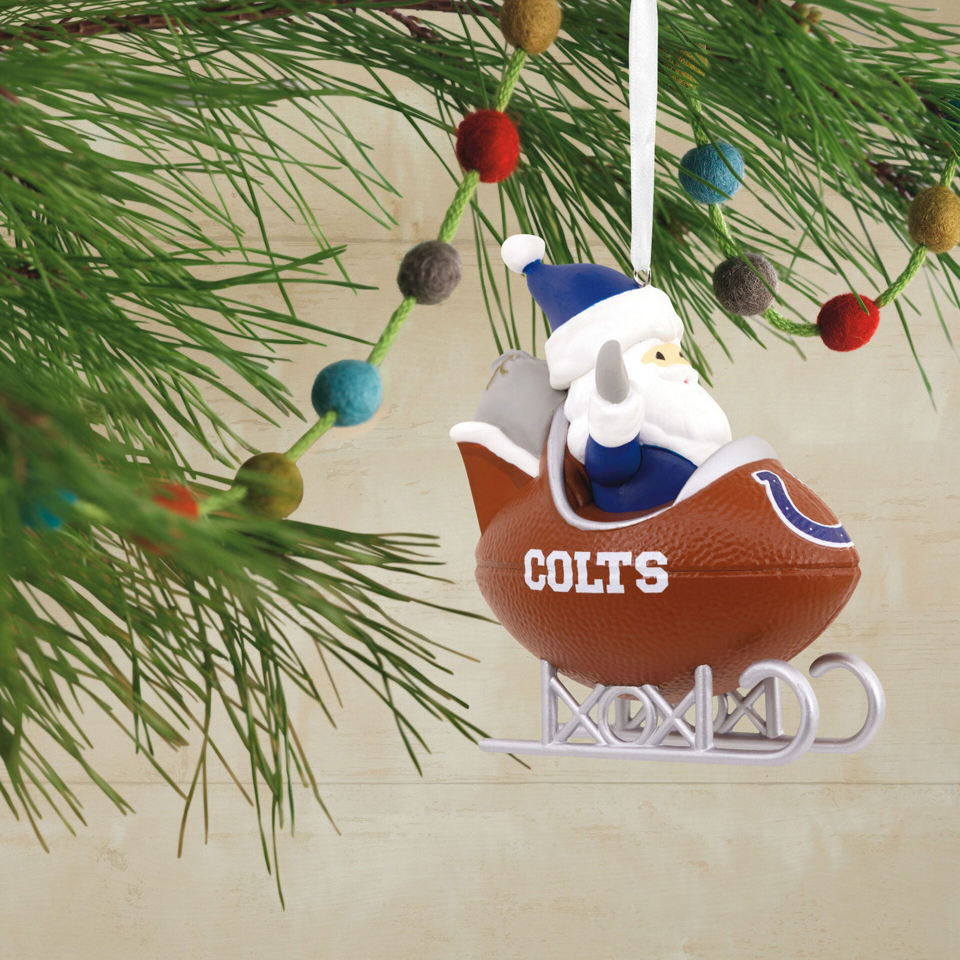 NFL Indianapolis Colts Santa Football Sled Hallmark Ornament - Gift ...