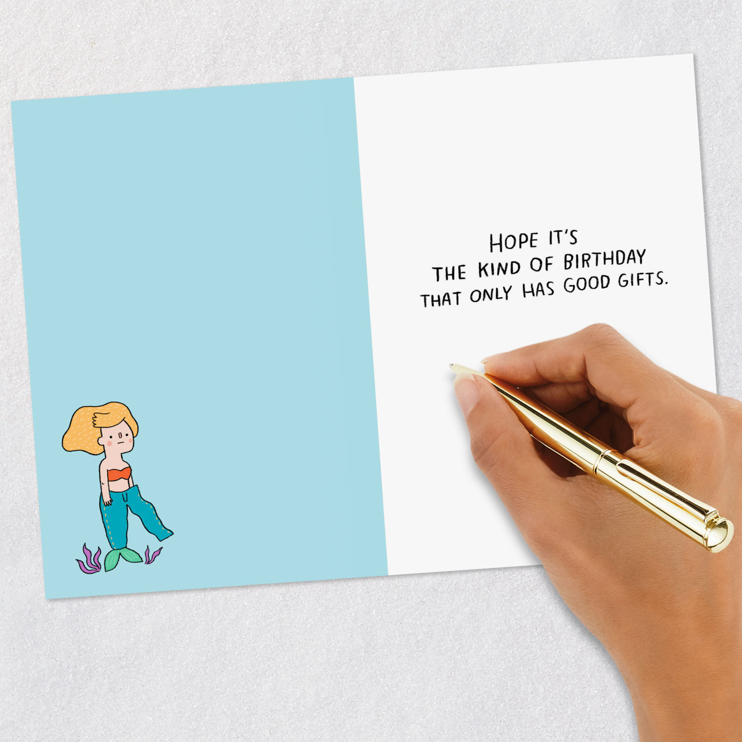 Funny Mermaid Birthday Card Signing card image number 6