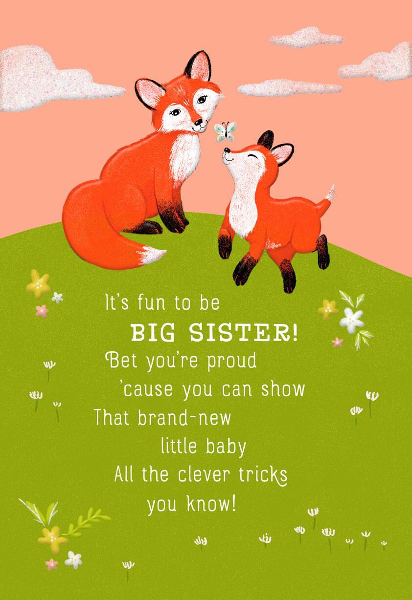 Two Foxes New Big Sister Card
