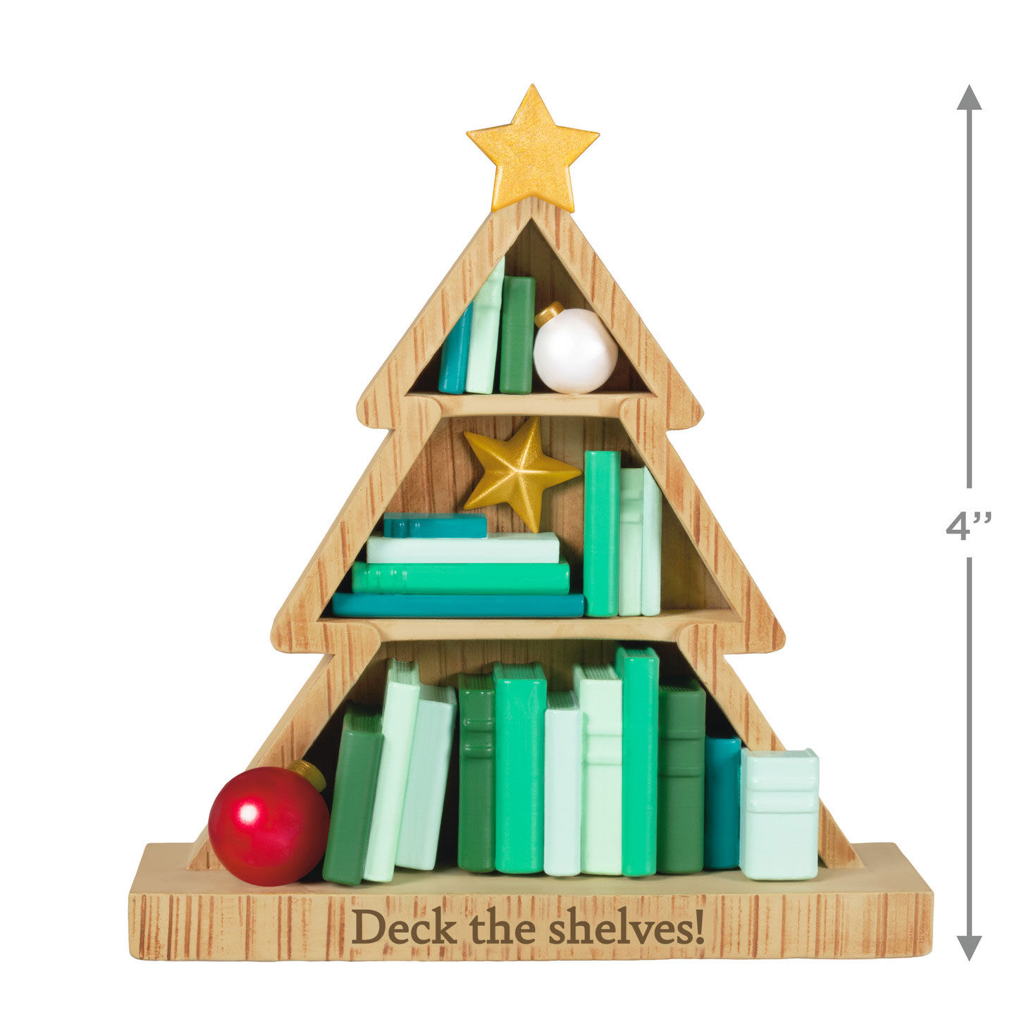 Tree Bookshelf Keepsake Ornament measurement image number 3