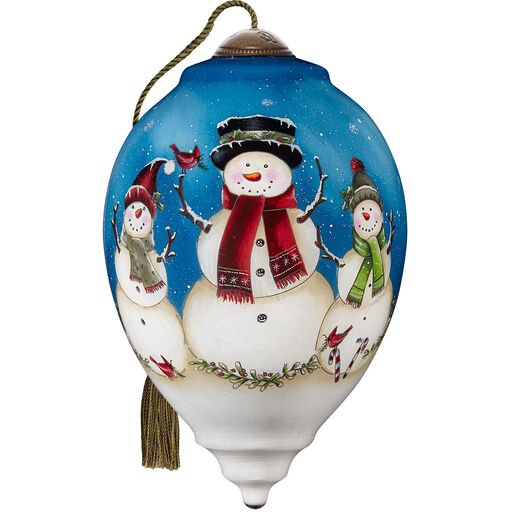 Ne'Qwa Art Snowflakes, Friendships and Winter Cheer Glass Christmas Tree Ornament, 5.5", 