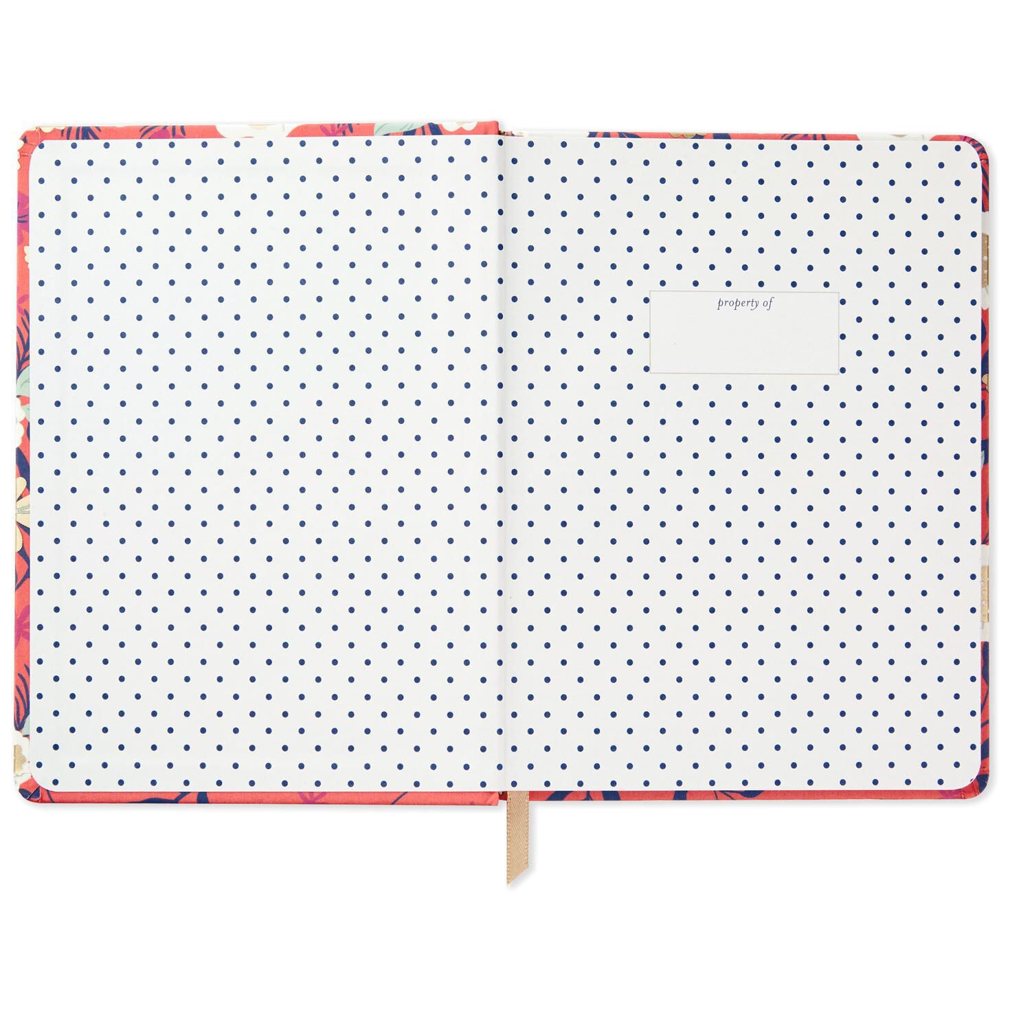 Coral With Floral Hardback Notebook, , large image number 3