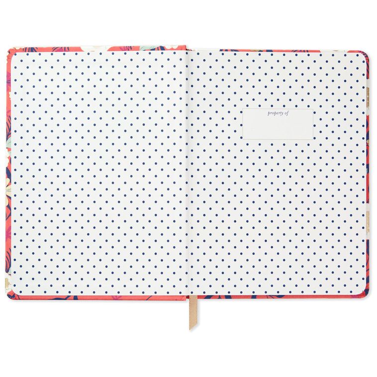 Coral With Floral Hardback Notebook, , large image number 3