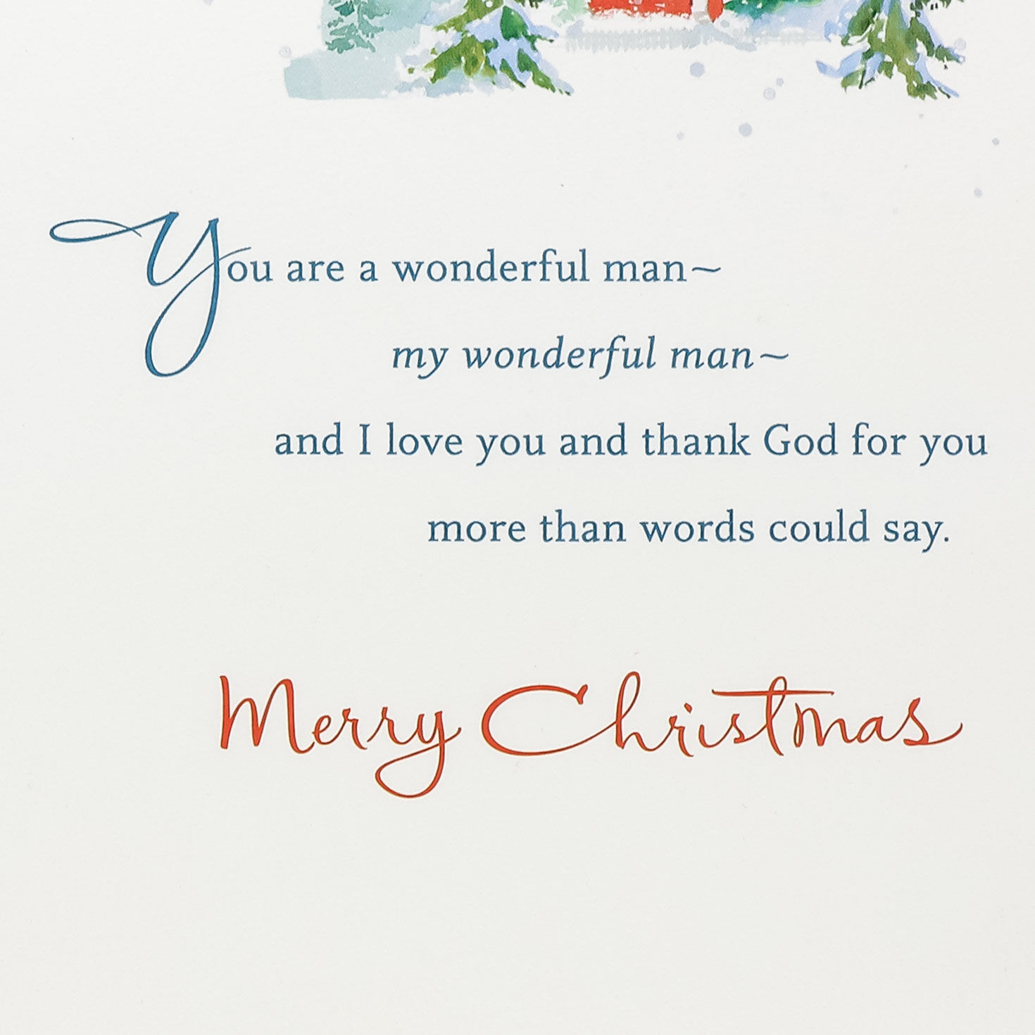 Snowy Winter Scene Religious Christmas Card sentiment image number 2