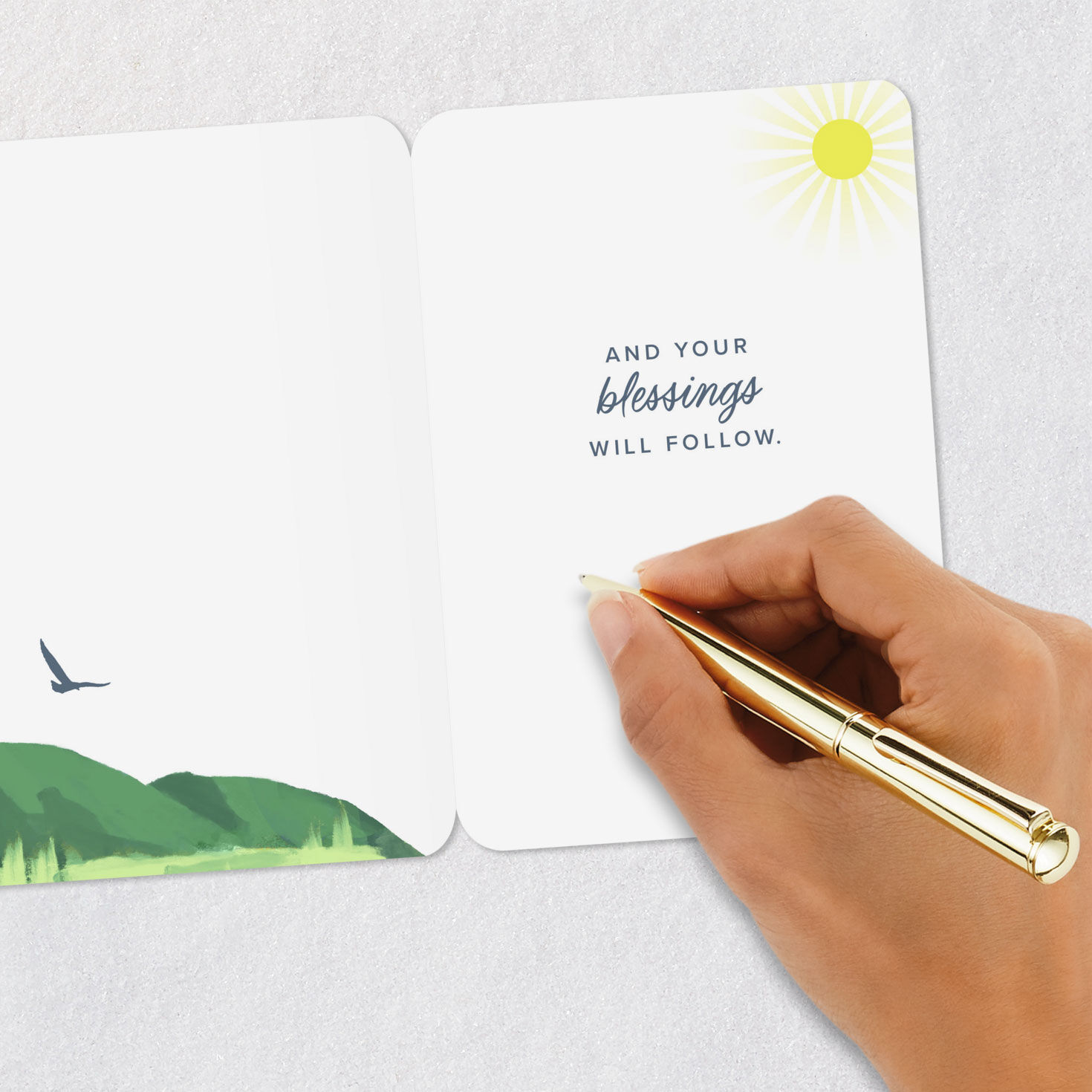 Sunny Landscape Encouragement Religious Card Signing card image number 6