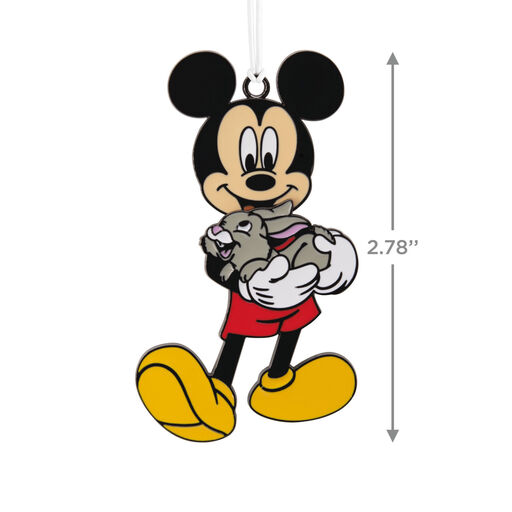 Disney Mickey Mouse With Bunny Moving Metal Hallmark Ornament, 