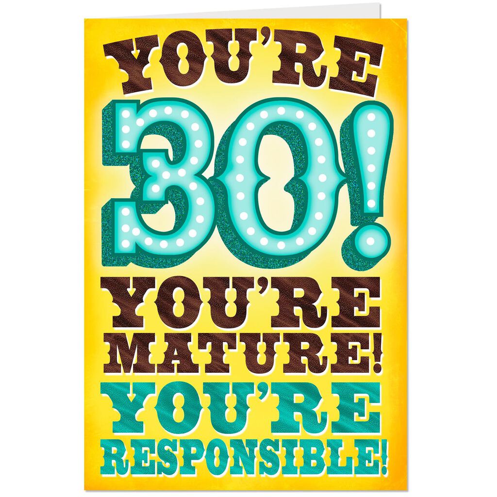 Awesome And Old Funny 30th Birthday Card Greeting Cards Hallmark