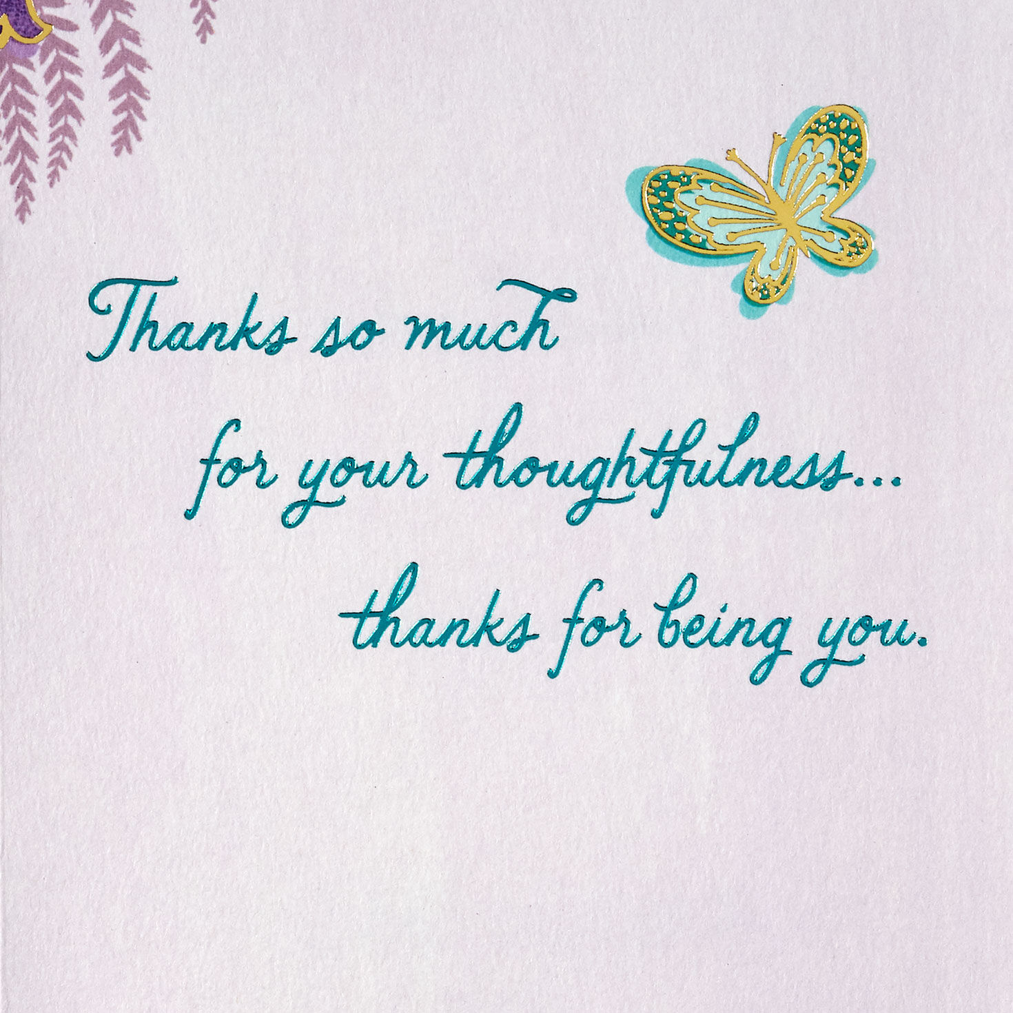 Blue and Purple Flowers Thank You Card Sentiment image number 2