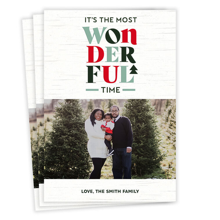 Most Wonderful Time Flat Christmas Photo Card