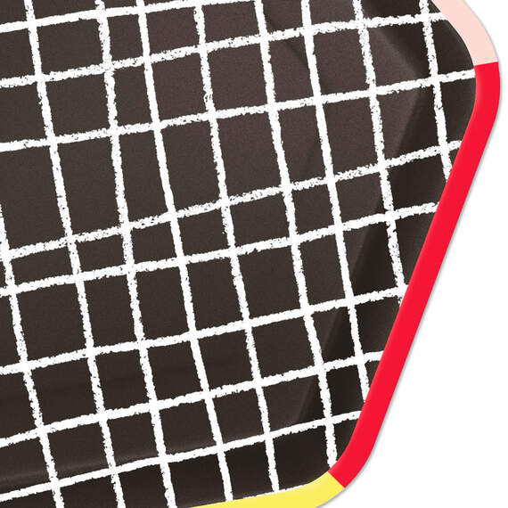 Black Grid Hexagonal Dessert Plates, Set of 8, , large image number 4