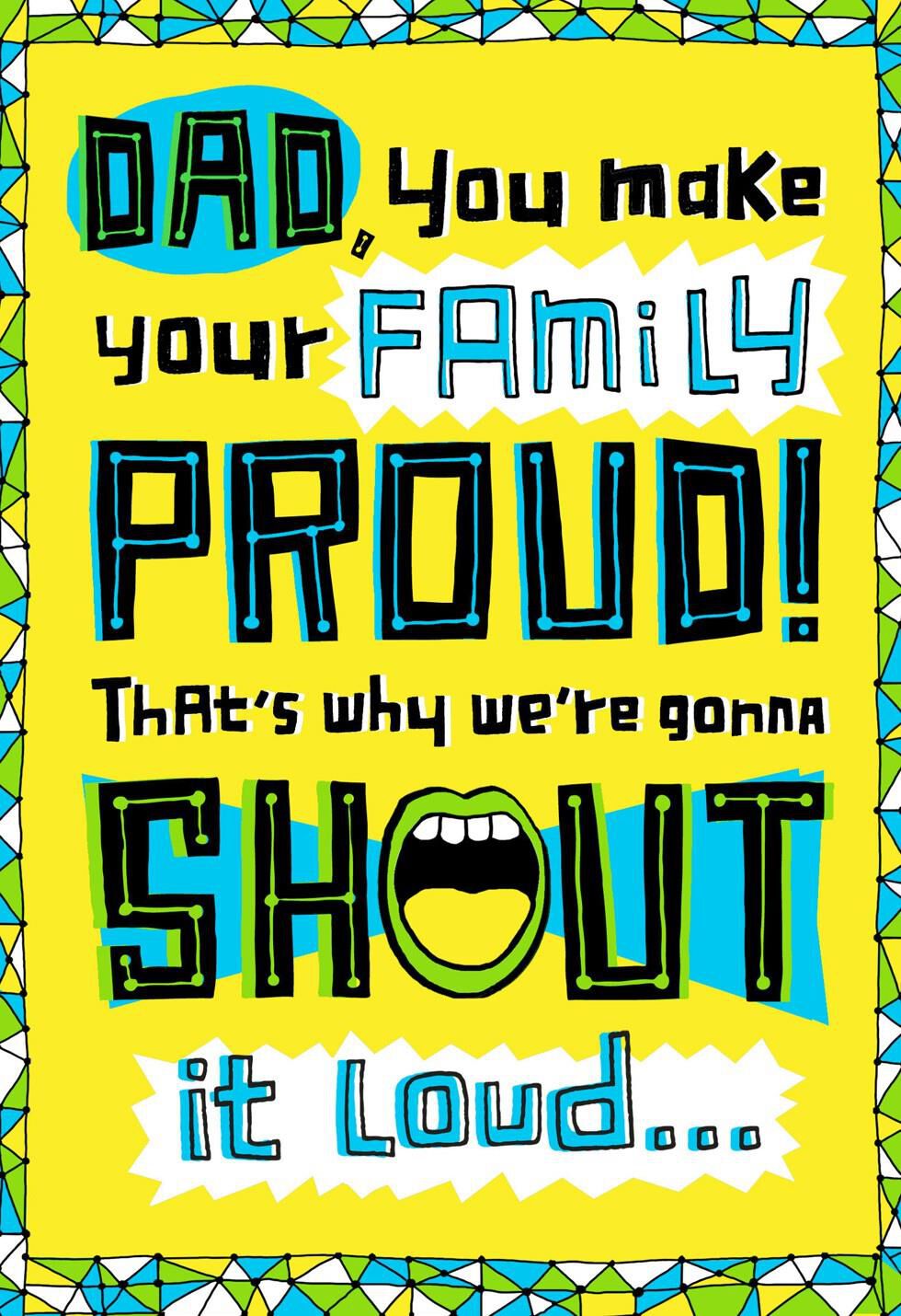 Shout Musical Father's Day Card