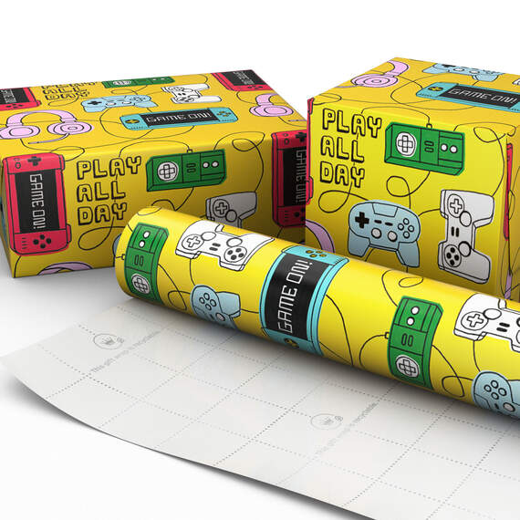 Gaming Gadgets on Yellow Wrapping Paper, 20 sq. ft., , large image number 3