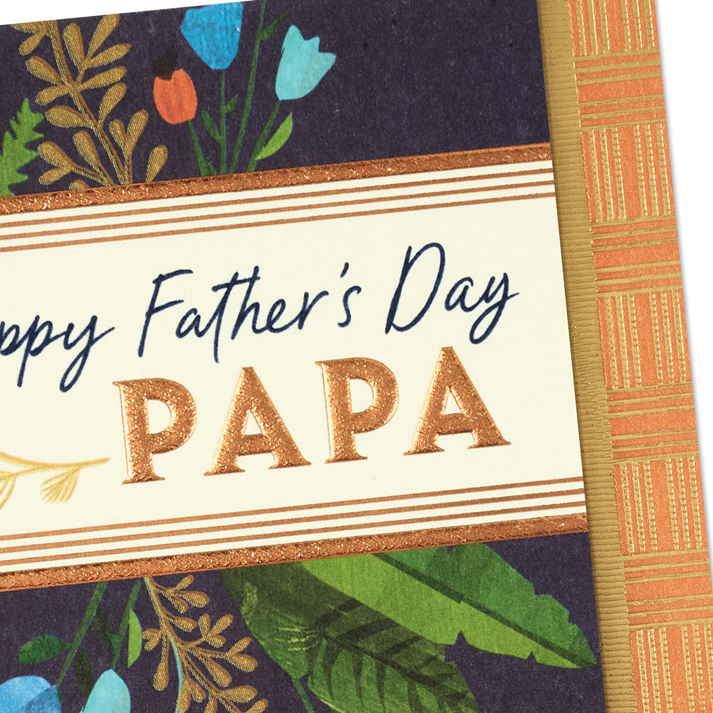 Botanical on Blue Papa Father's Day Card Card Cover Detail image number 4