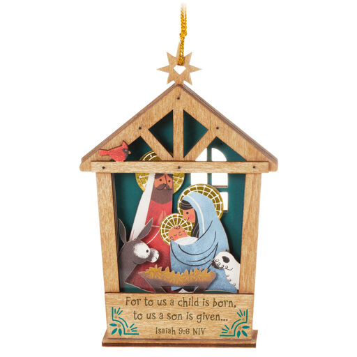 A Child is Born Nativity Papercraft Ornament, 