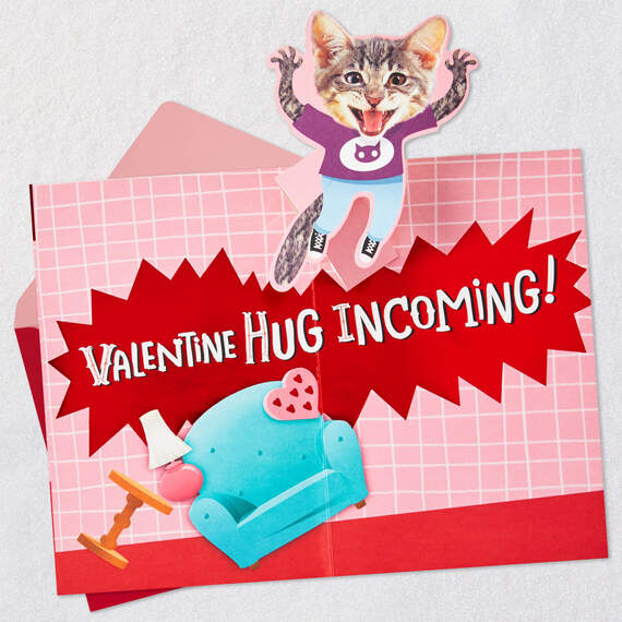 Valentine Hug Incoming Funny Pop-Up Valentine's Day Card, , large image number 3