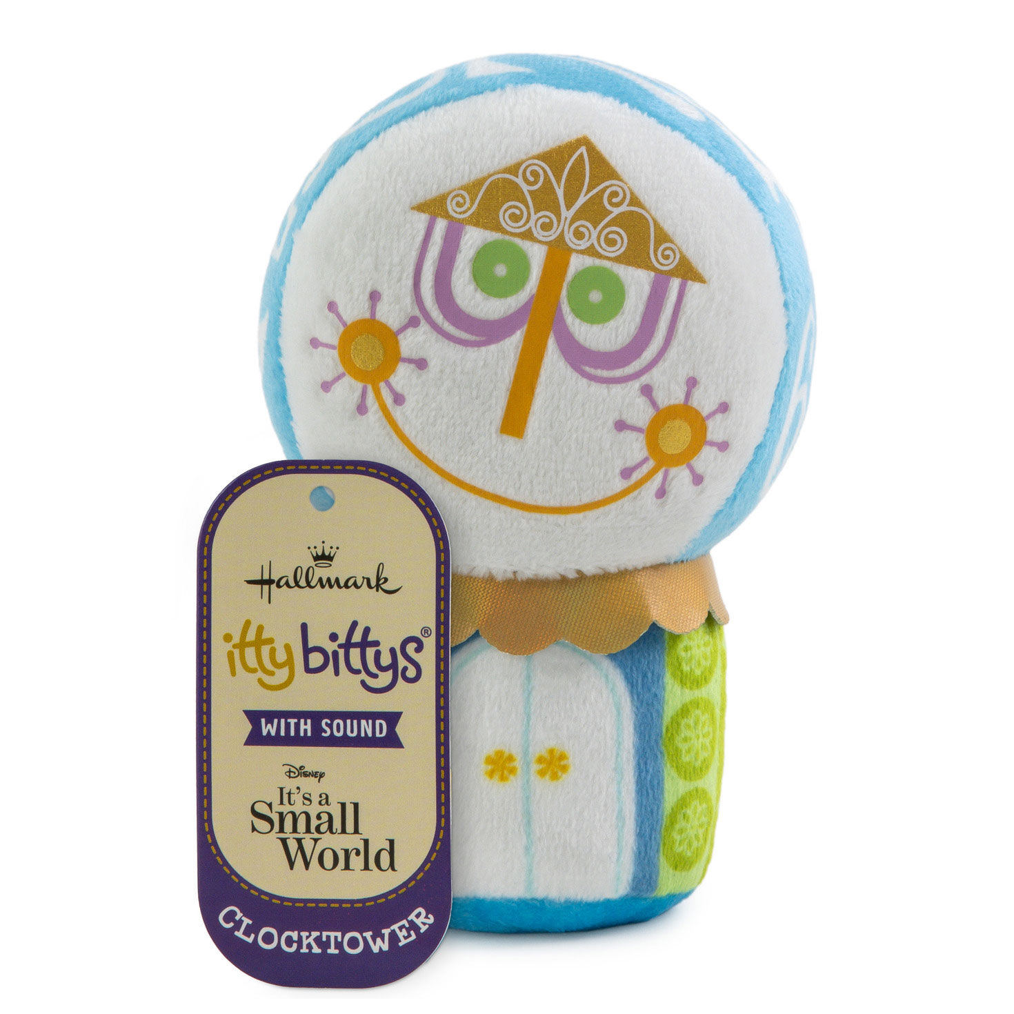 It's a Small World Plush Clock With Sound itty bittys Front wth tag image number 2