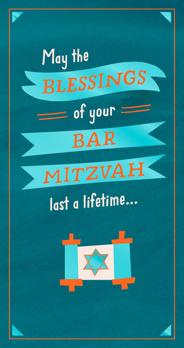 Blessings for a Lifetime Money Holder Bar Mitzvah Card