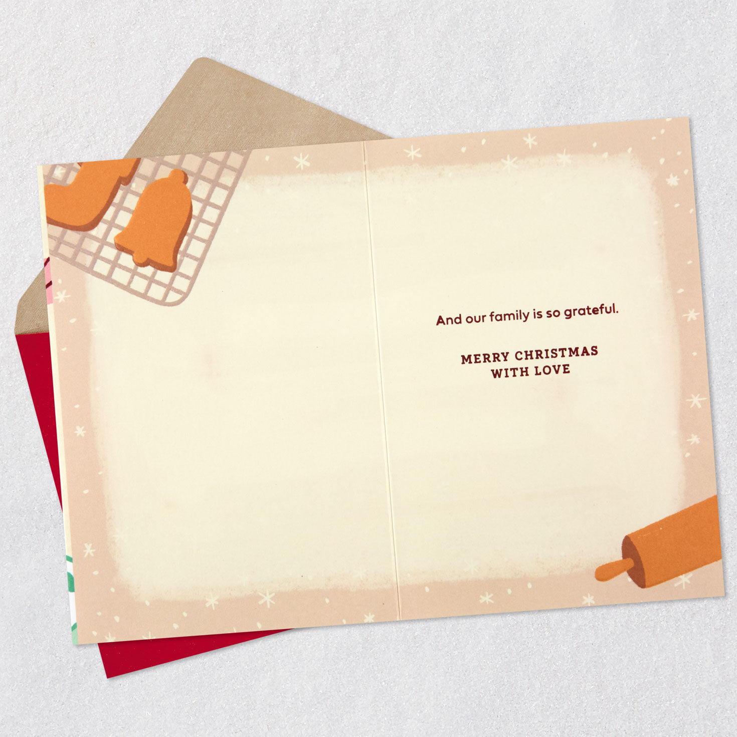 Gingerbread Men Christmas Card for Granddaughter Open card with envelope image number 3