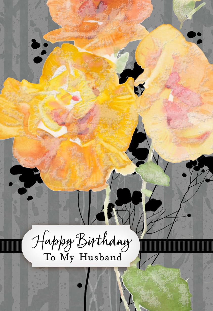 Bold Floral Birthday Card for Husband