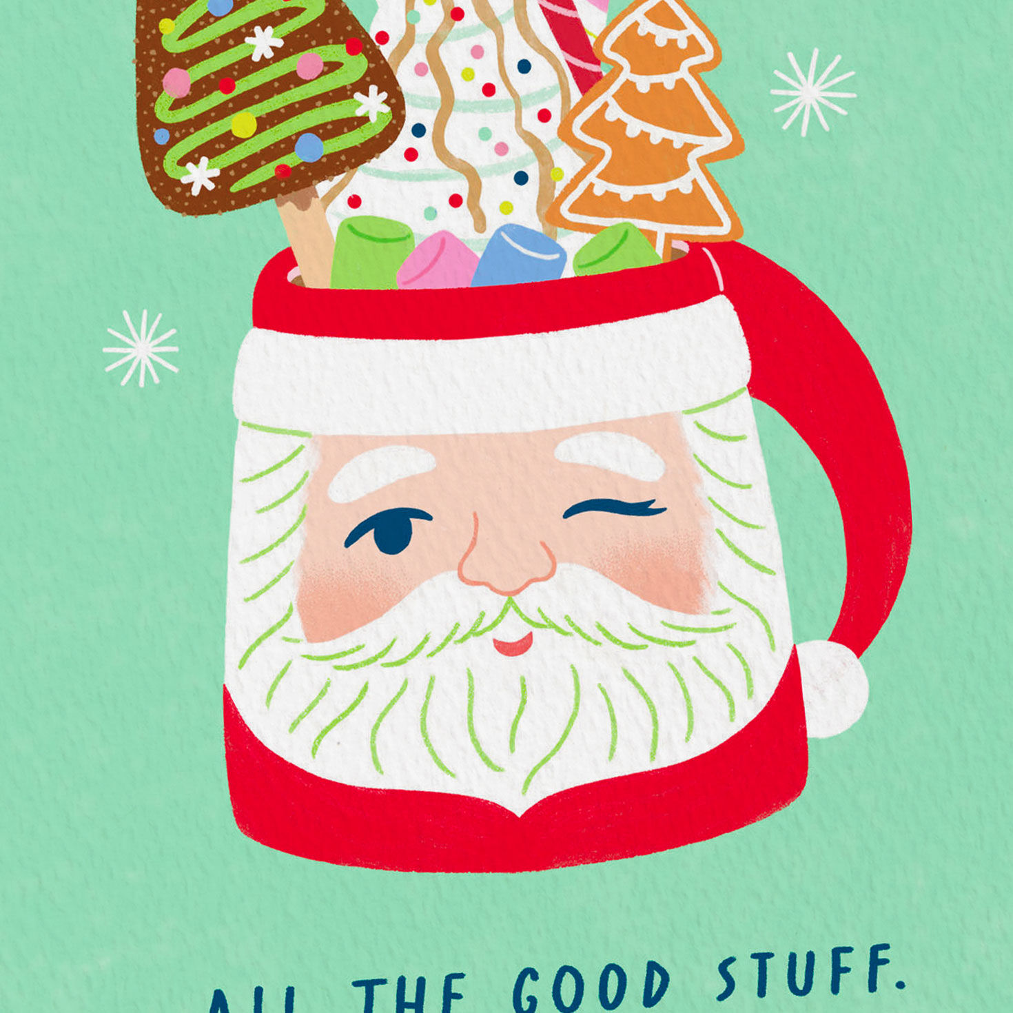 Santa Mug Holiday Sweets Christmas Card Card Front Detail image number 4