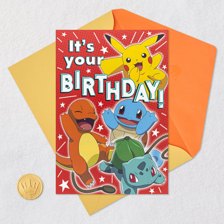 Pokémon Catch All the Fun Pop-Up Birthday Card for Kids Card Front with Envelope and Gold Seal image number 5