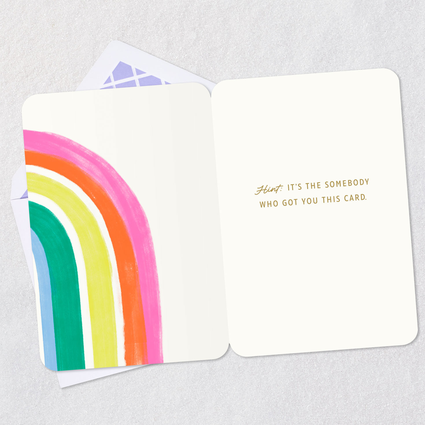 I Believe in You Rainbow Encouragement Card Open card with envelope image number 3