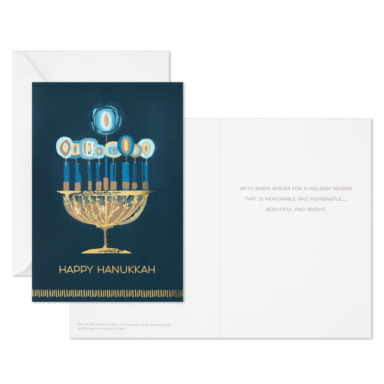 Meaningful Menorah UNICEF Boxed Hanukkah Cards Card Front with Sentiment image number 3