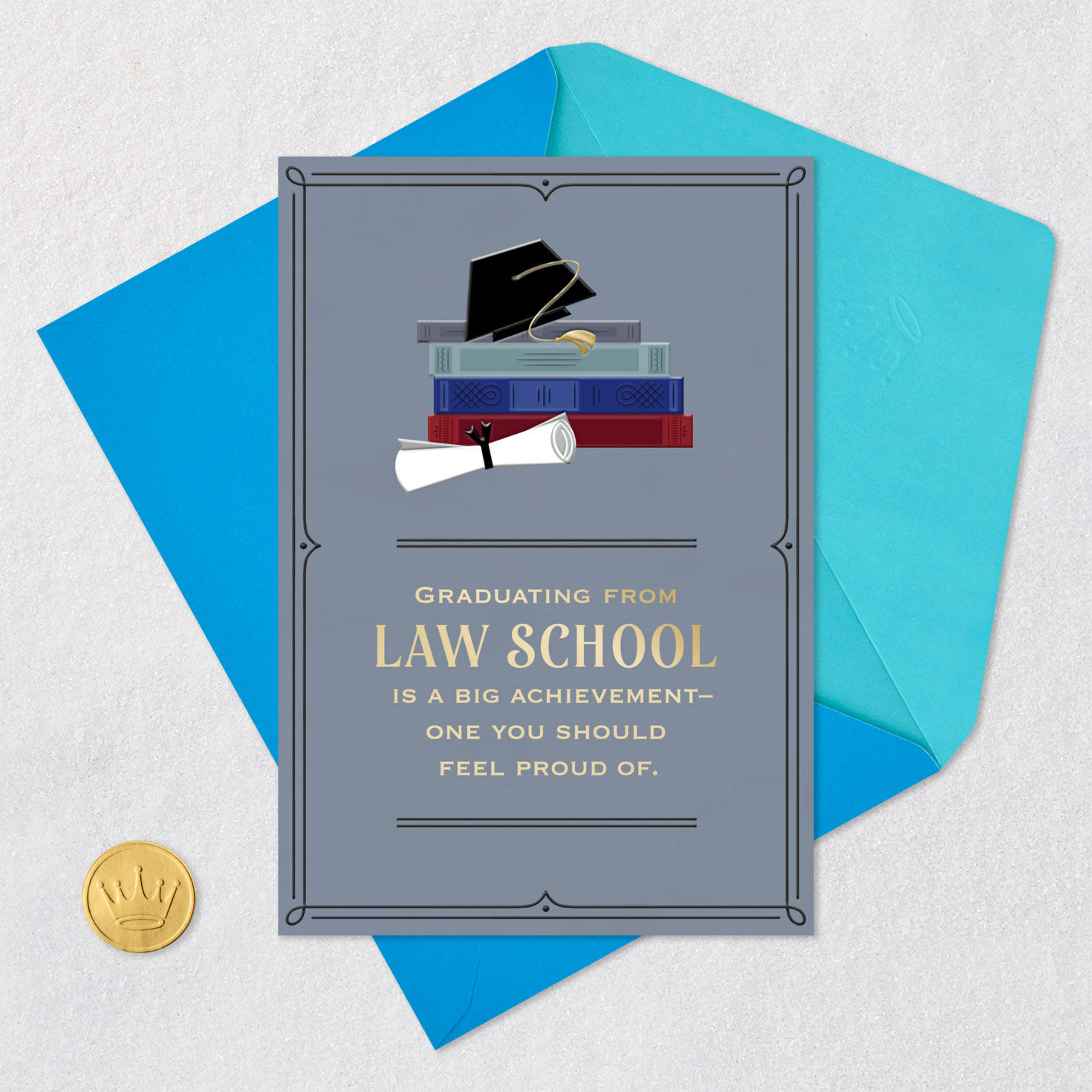 Books and Diploma Law School Graduation Card  image number 5