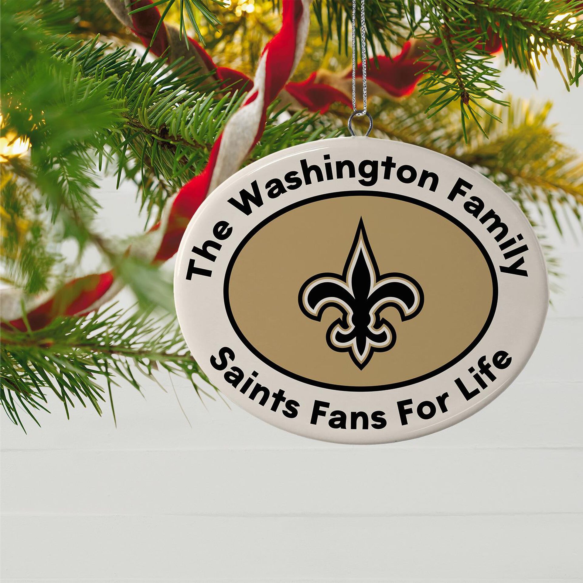 NFL Football New Orleans Saints Ceramic Personalized Ornament