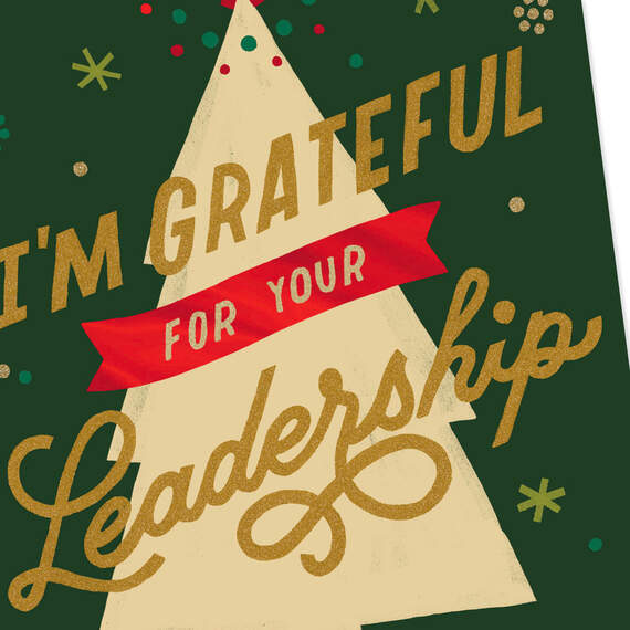 Grateful For Your Leadership Christmas Card for Boss, , large image number 4