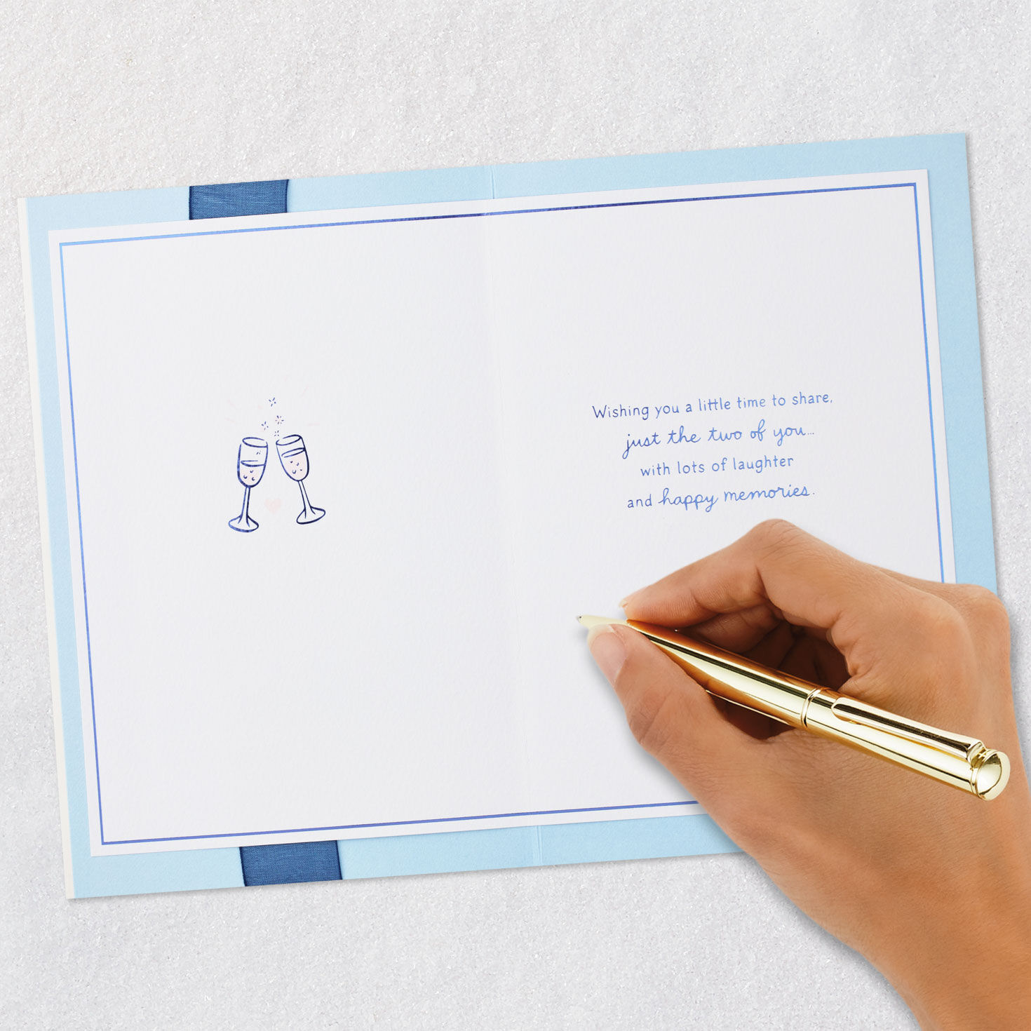 Pink and Blue Brunch Anniversary Card Signing card image number 6