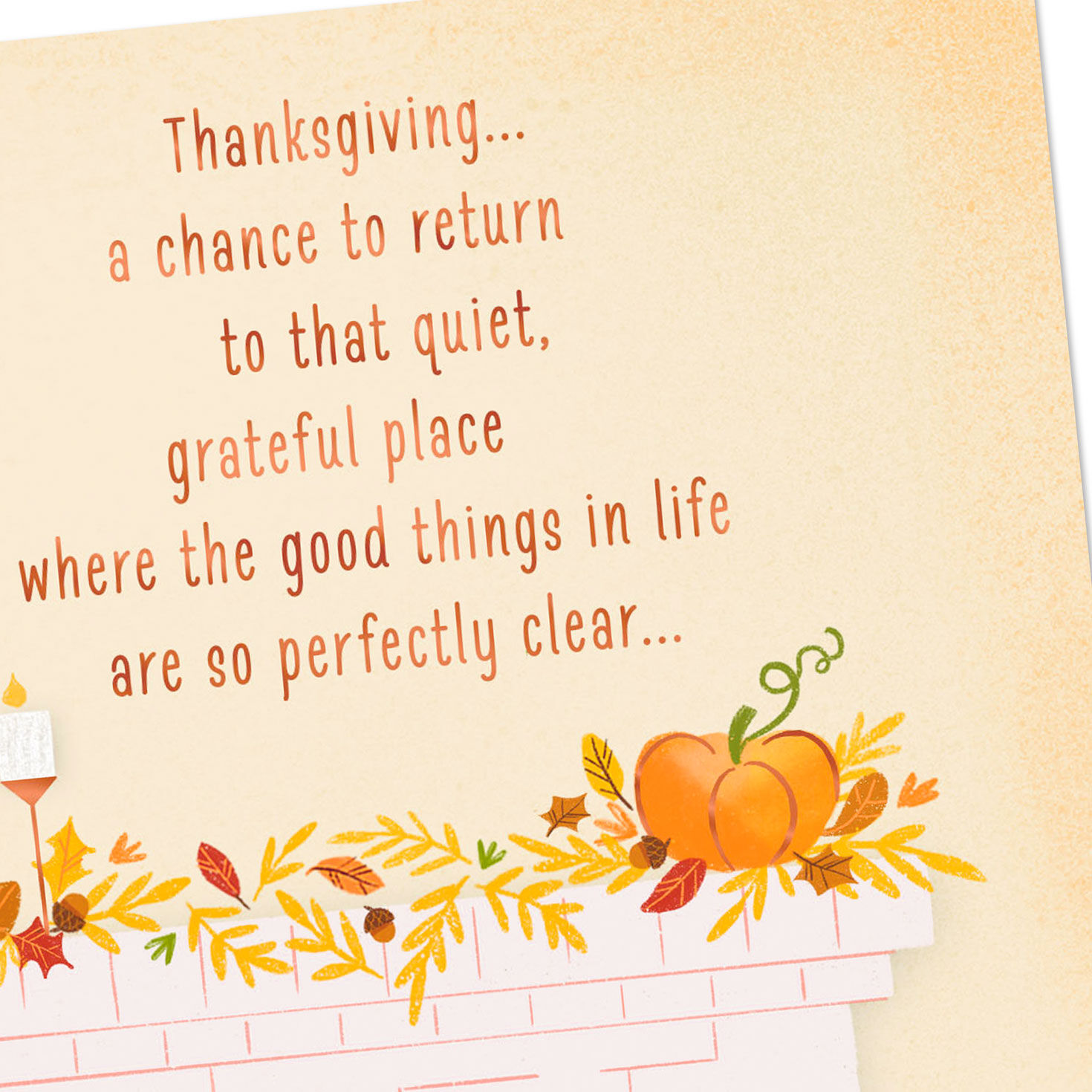 Cozy Fireplace and Mantel Thanksgiving Card  image number 4
