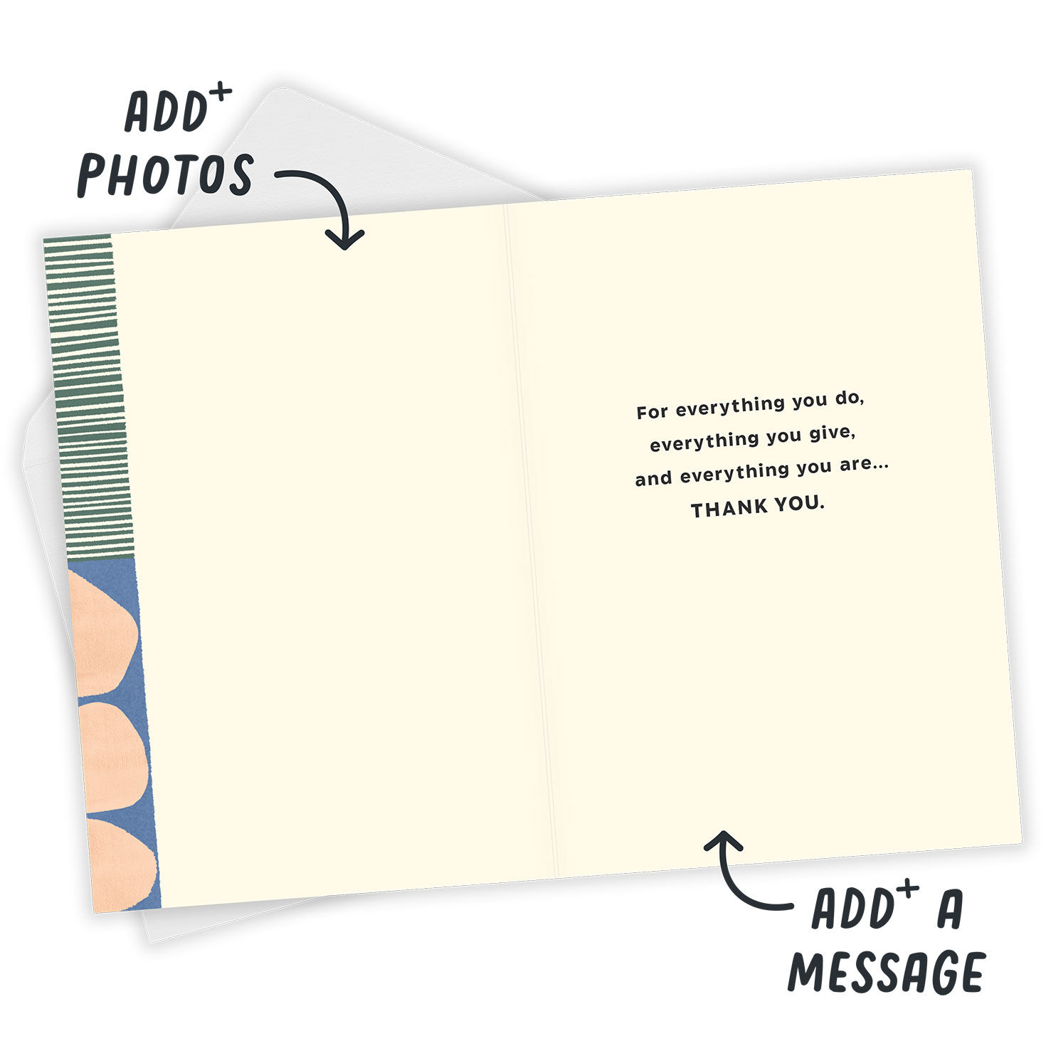 Geometric Shapes Personalized Father's Day Card Open Card with Envelope indicating personalization image number 4