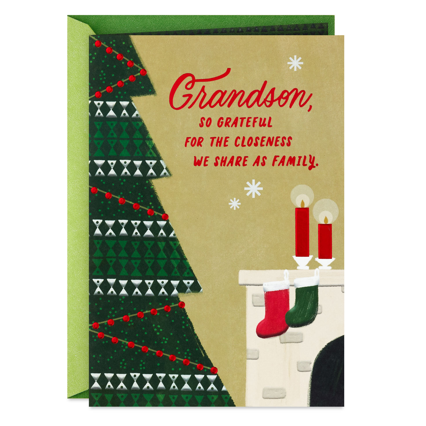 Grateful for the Closeness We Share Christmas Card for Grandson