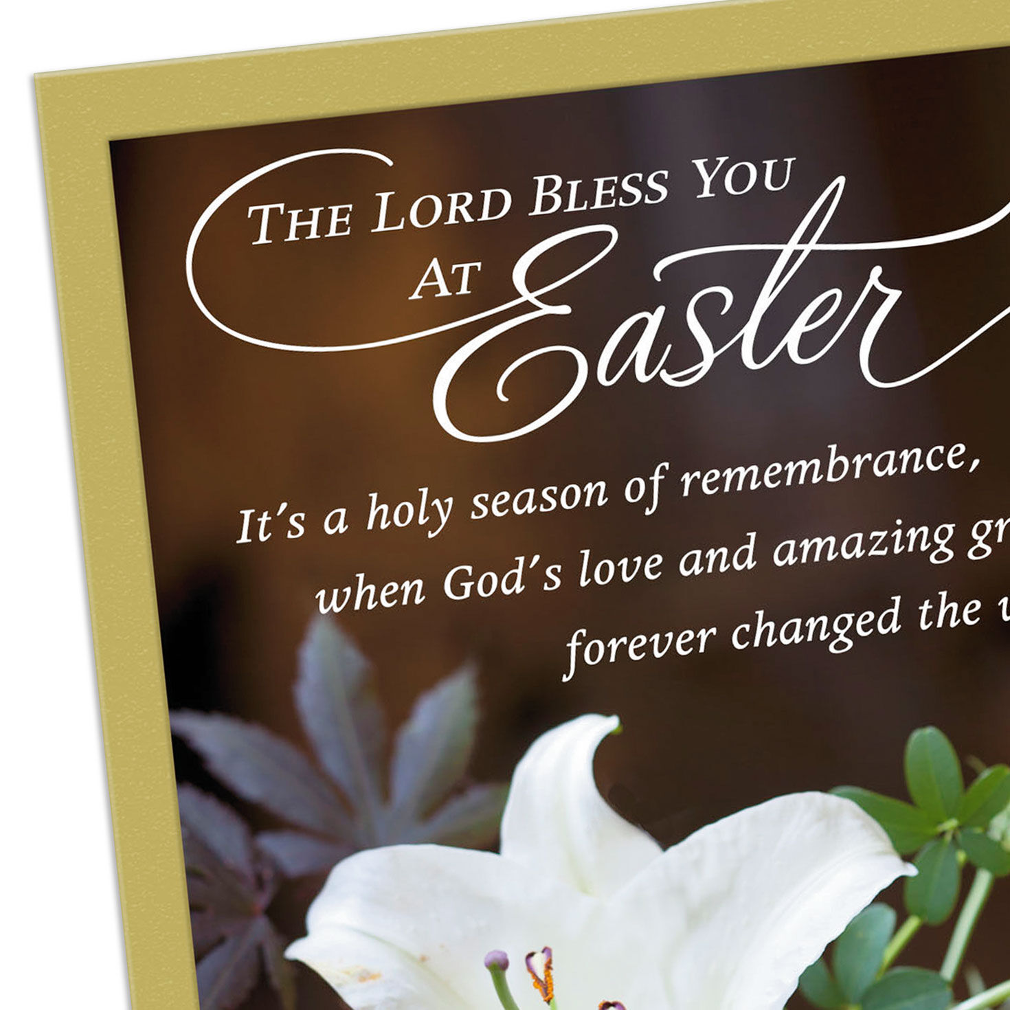 White Lily Still Life Religious Easter Card Card Front Detail image number 5