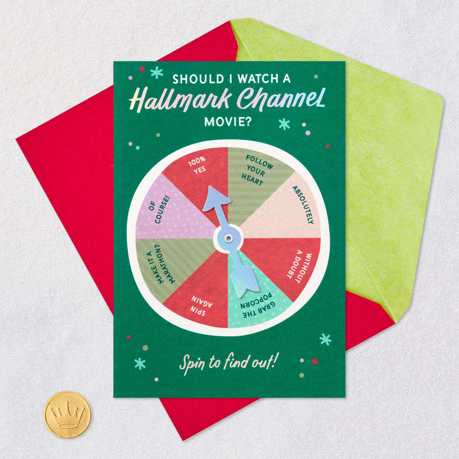 Hallmark Channel Christmas Movie Christmas Card With Spinner Wheel, , large image number 5