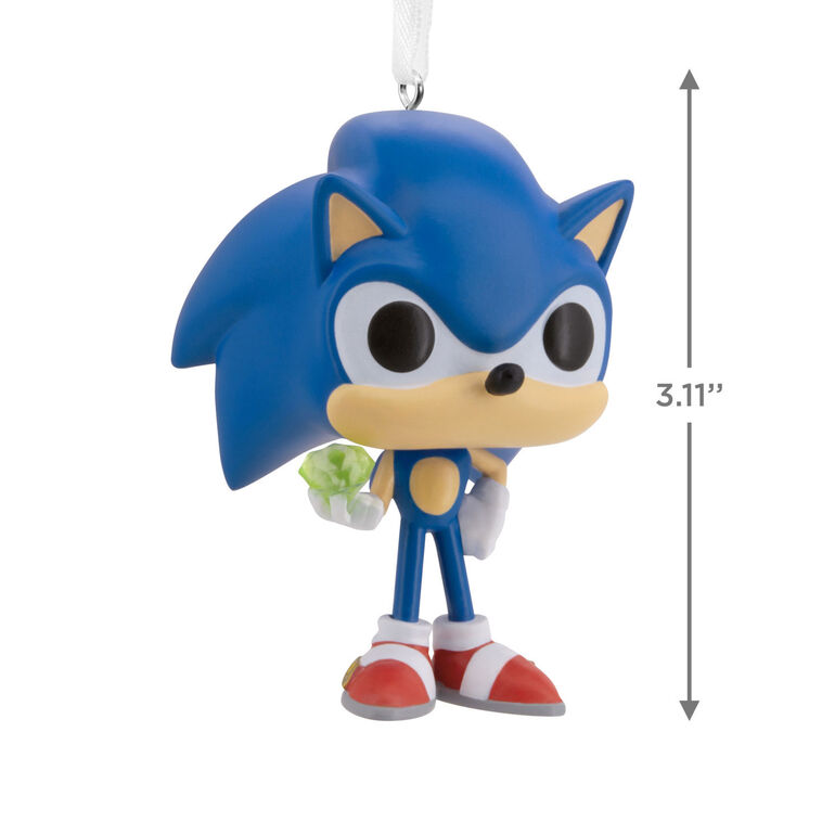 Sonic With Emerald Funko Christmas Ornament measurement image number 3