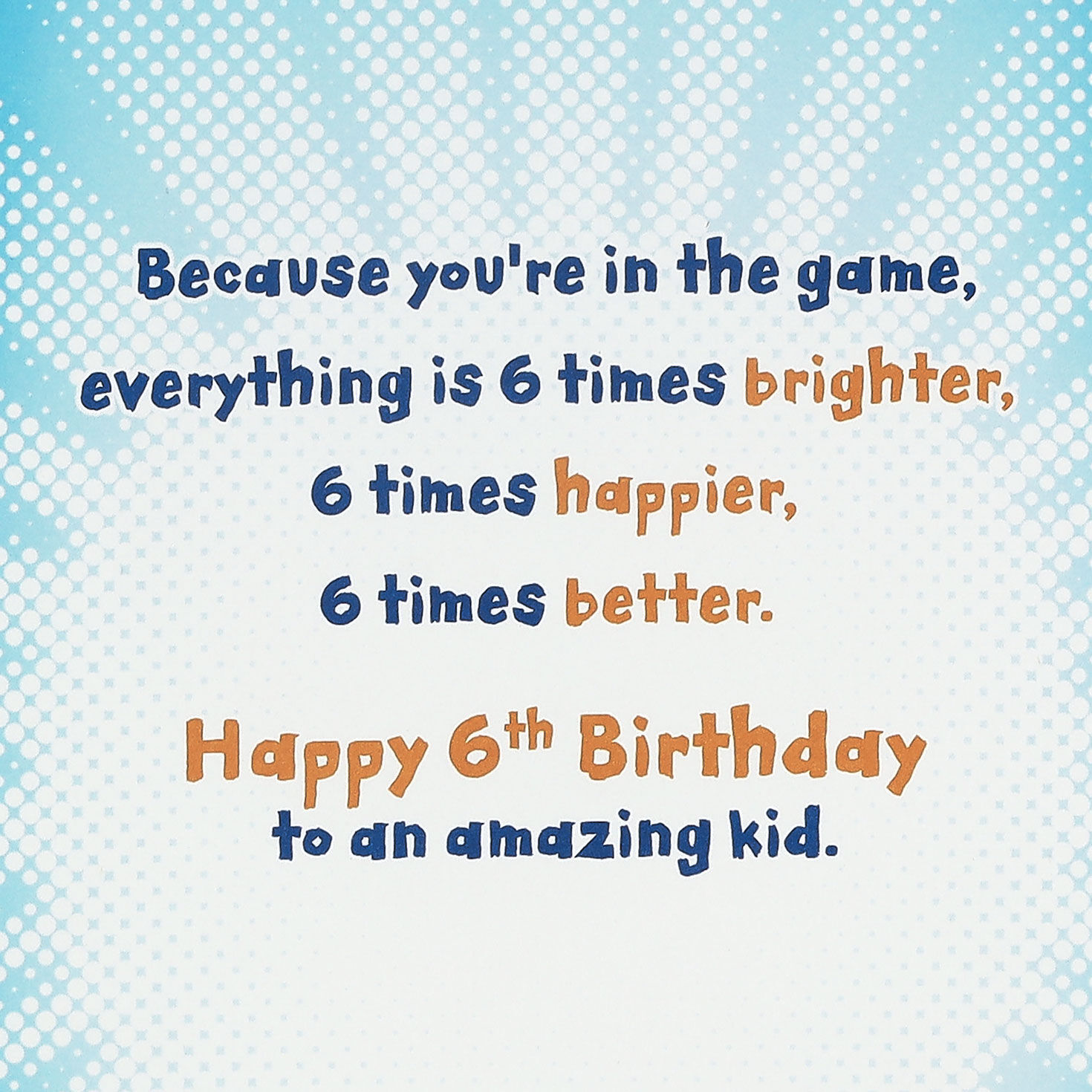 Baseball, Football, Basketball and Soccer Ball 6th Birthday Card Sentiment image number 2