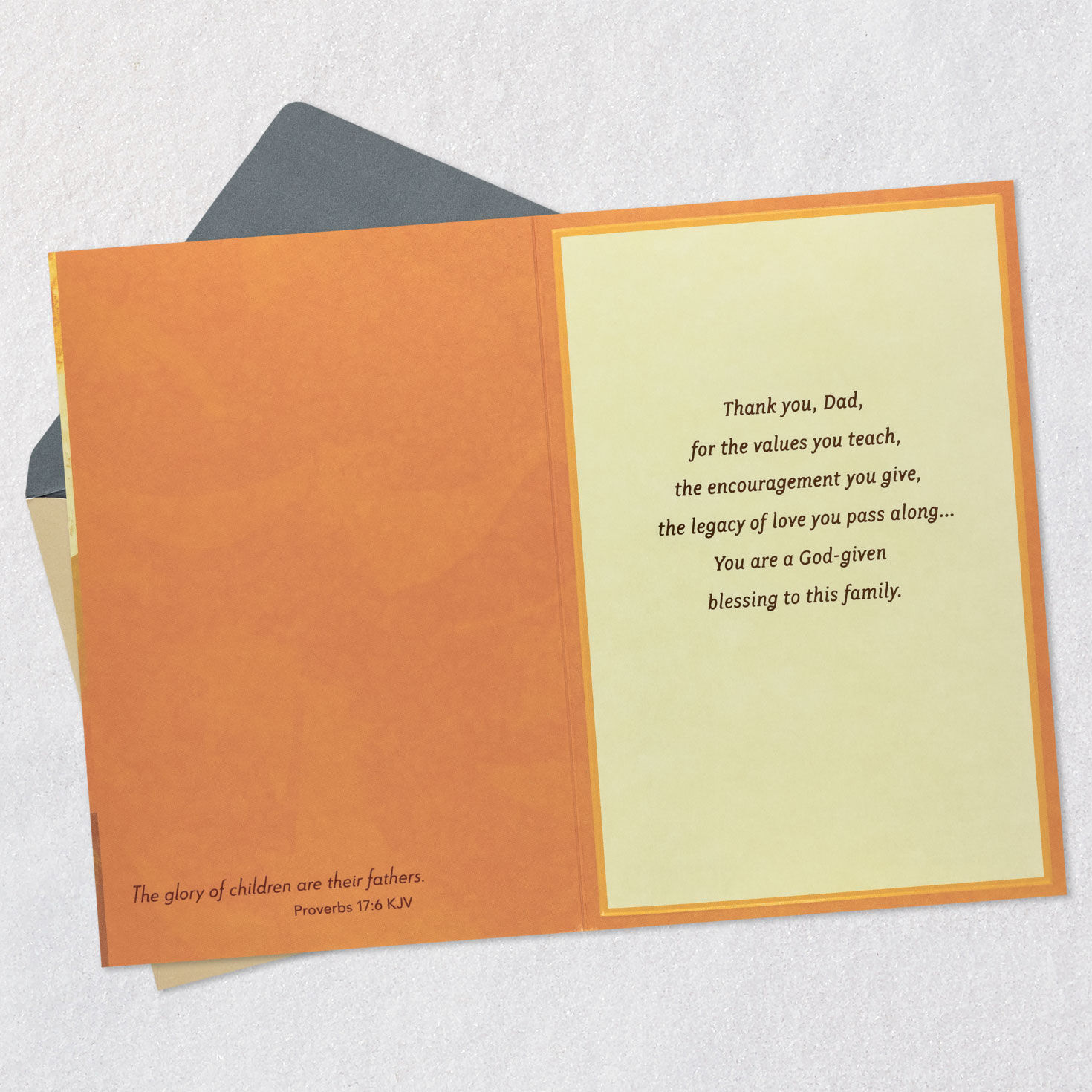 Man Kneeling in Prayer Religious Father's Day Card for Dad Open card with envelope image number 4