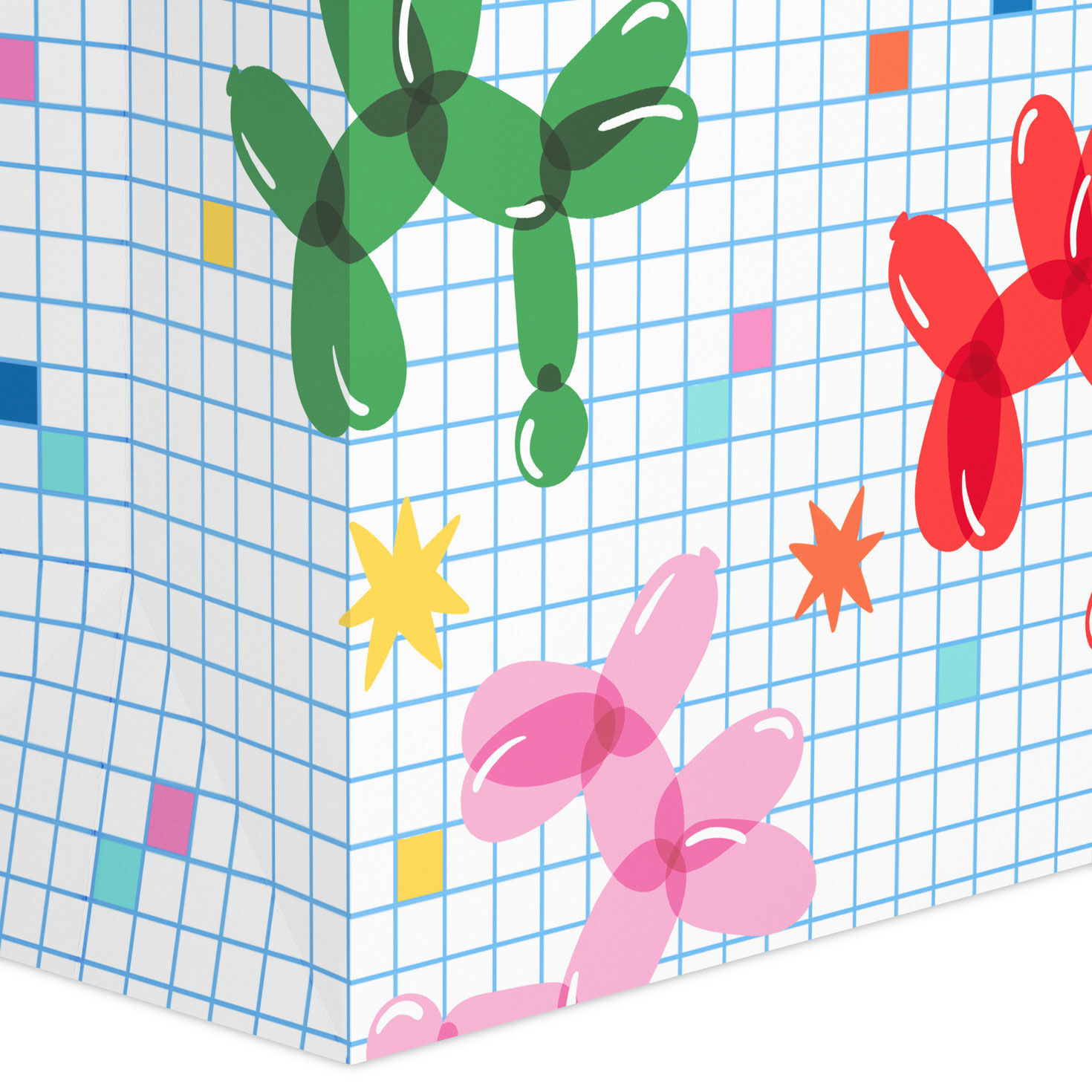 Balloon Animals and Happy Birthday Large Gift Bag Base/Side Detail image number 5