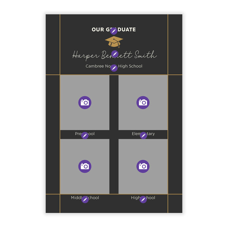 Graduation Photo Grid Our Graduate Photo Collage Flat Graduation Announcement - Announcements ...
