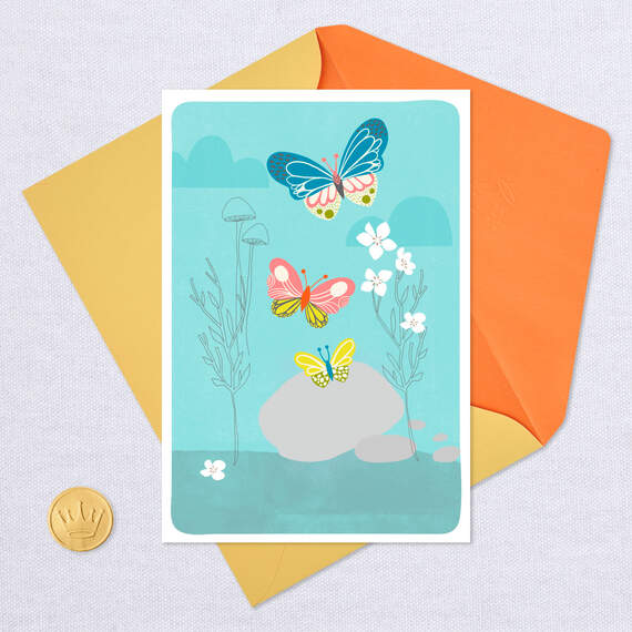 Butterflies and Pebbles Blank Card, , large image number 4